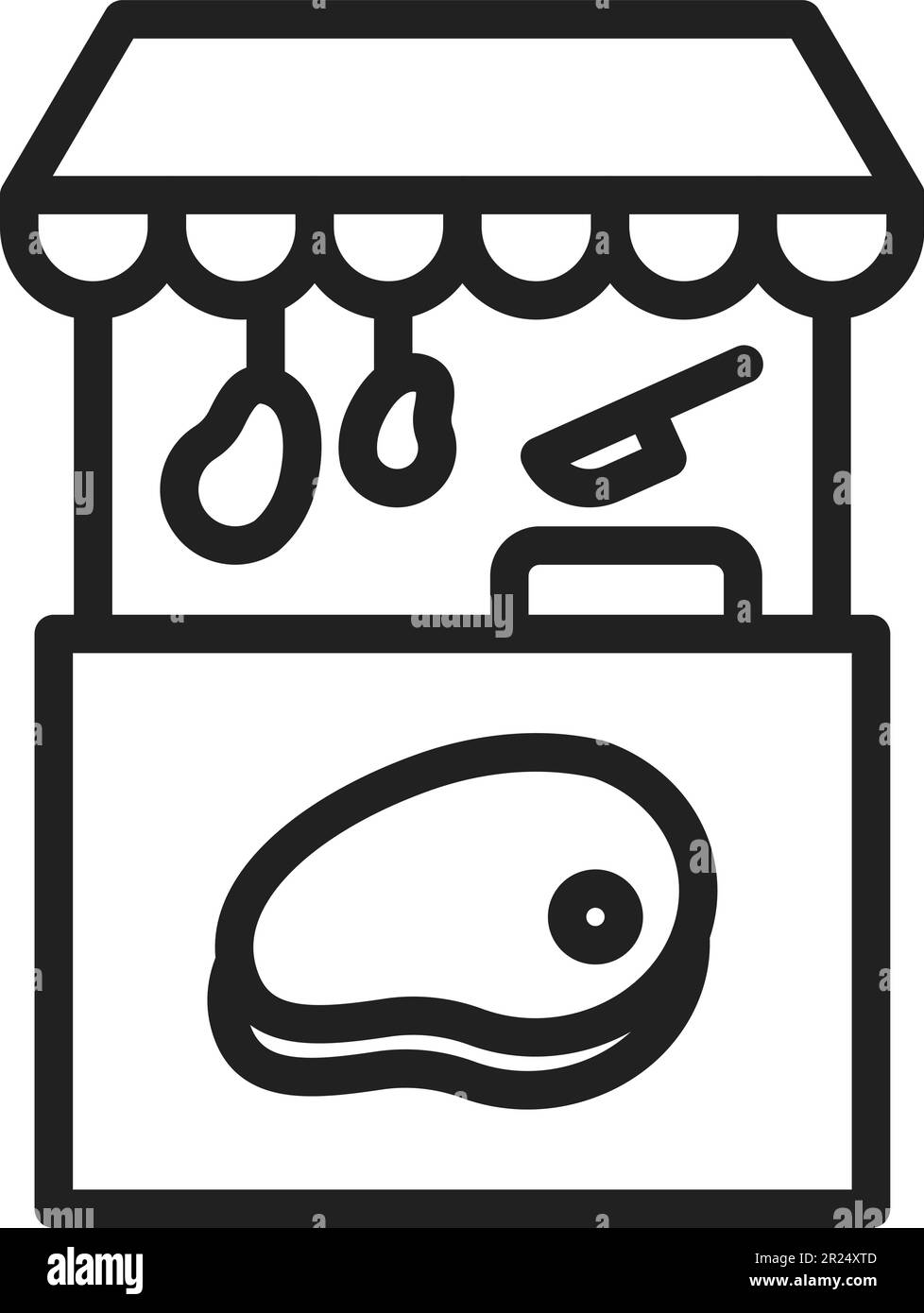 Meat Stall icon vector image. Stock Vector
