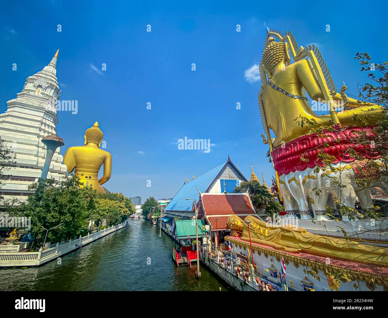 Unique Temple Wat Pak Nam Phasi Charoen in Bangkok, Thailand. Stock Photo