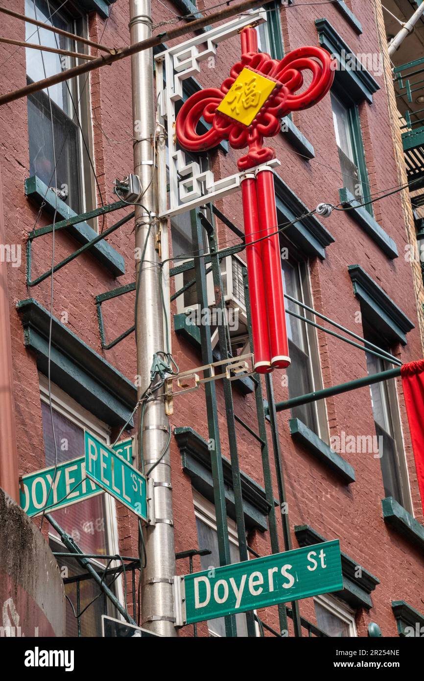 Good Fortune Street Decoration in Chinatown, New York City, 2023, USA