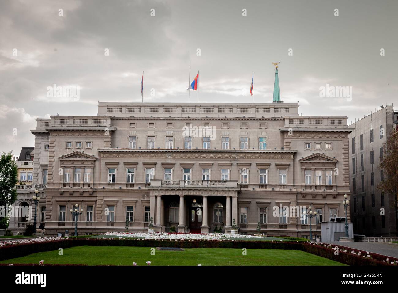 Picture of stari dvor, the Belgrade city hall, in Serbia, at dusk ...
