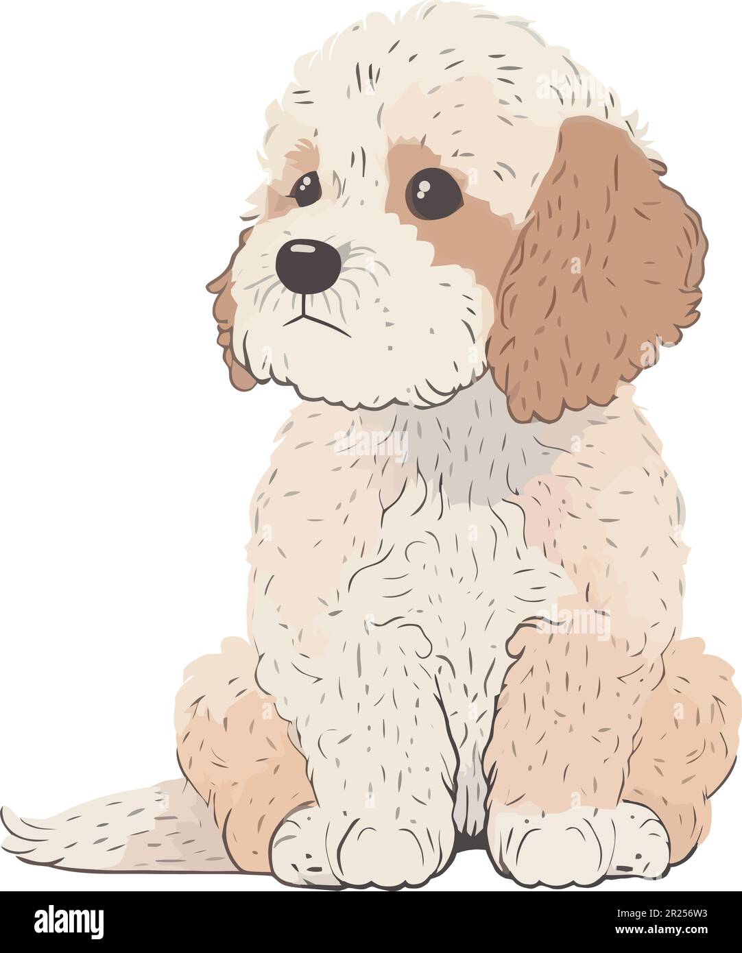fluffy cute puppy Stock Vector Image & Art - Alamy
