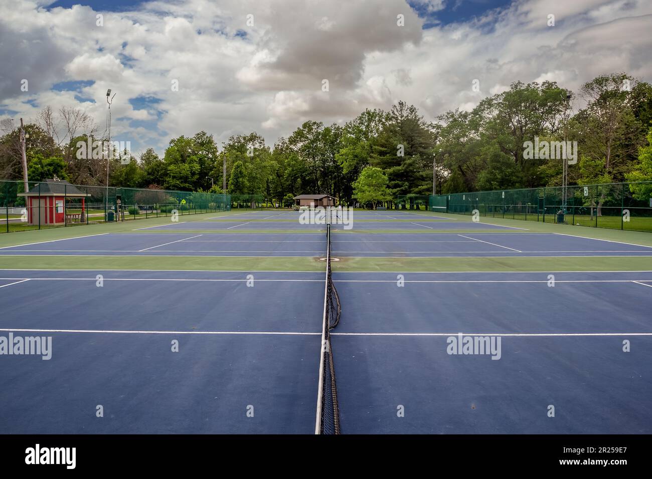 empty tennis courts Stock Photo