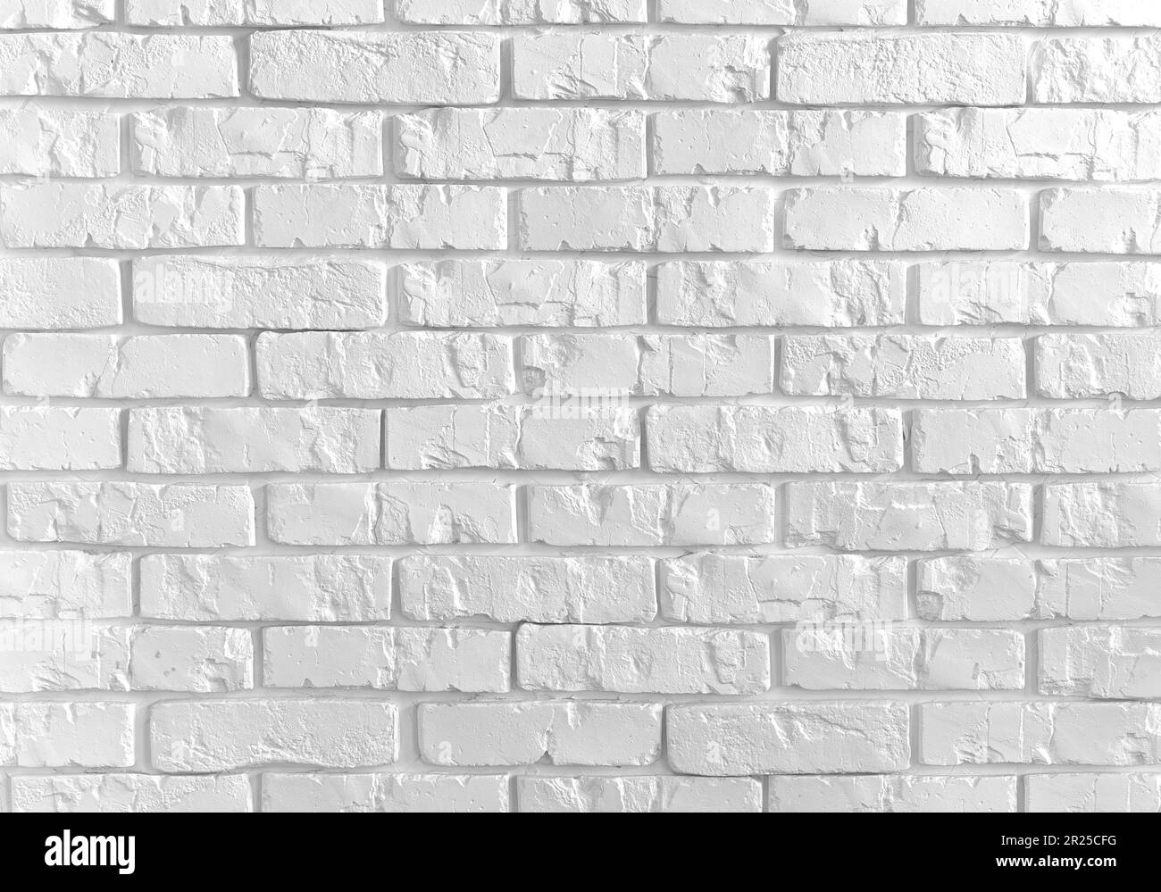 background of White brick wall with peeling plaster, stone texture. Concrete loft style design ideas living home. Place for design Stock Photo