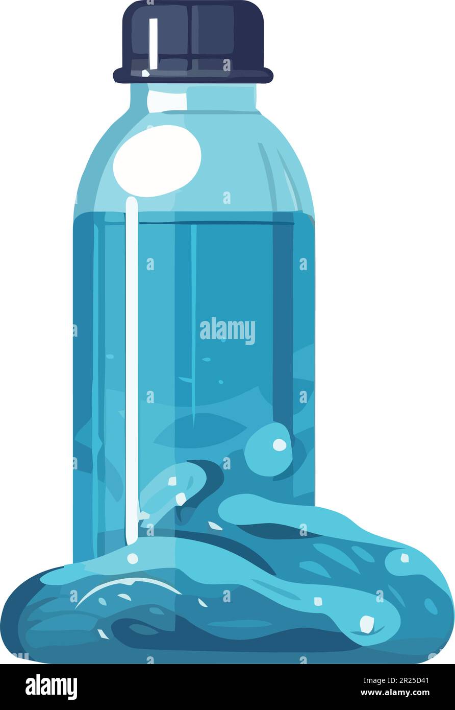 Blue liquid bottle vector illustration Stock Vector Image & Art Alamy