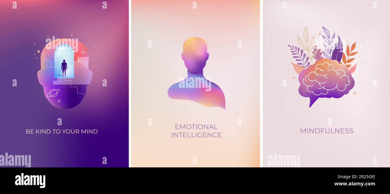 Psychology, Dream, Mental Health concept collection of illustrations