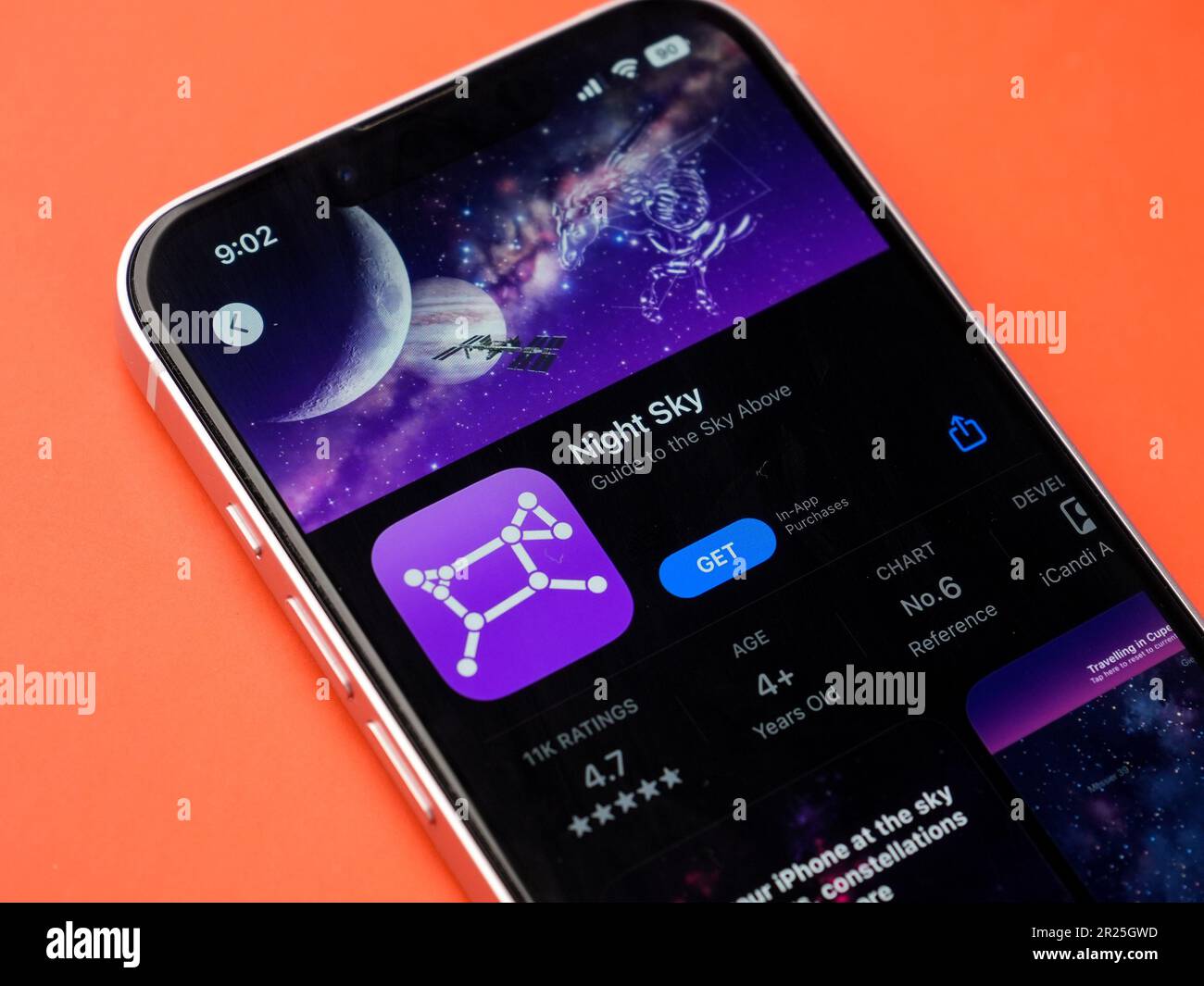 West bangal india february 20 2023 night sky app on phone screen