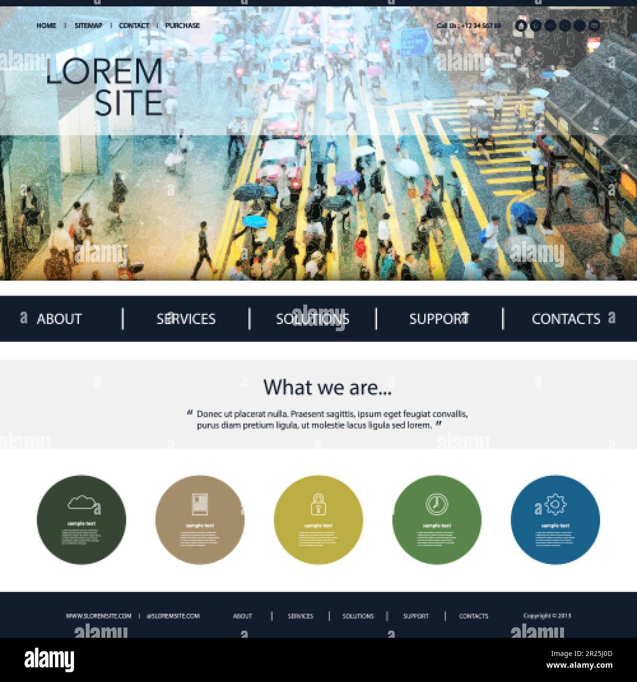 Website Design for Your Business with Walkway Header Background Stock Vector
