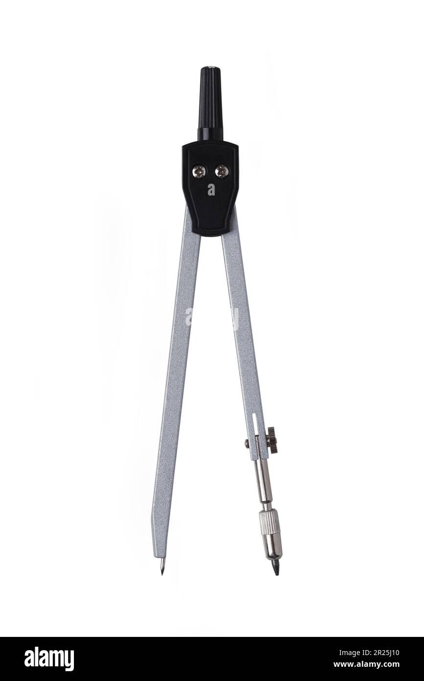 Student's compass closeup isolated on white background Stock Photo Alamy