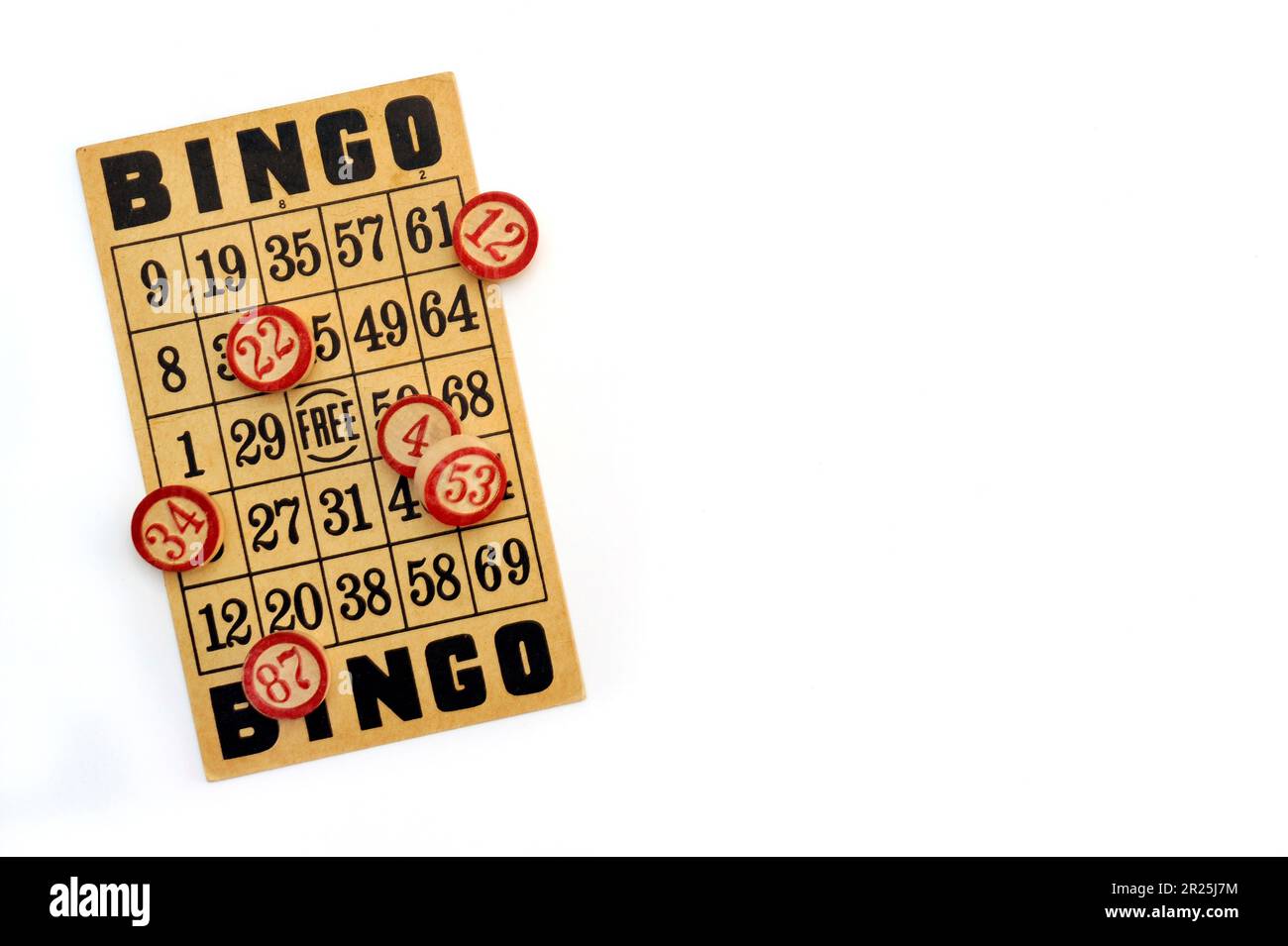 vintage bingo cards and markers Stock Photo Alamy