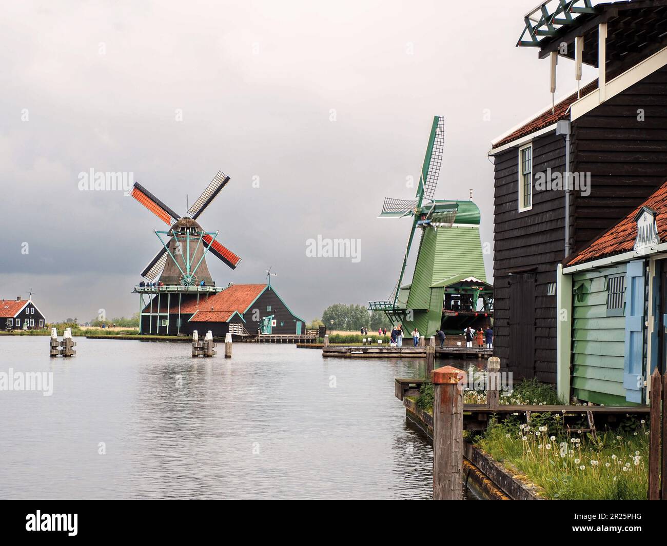 Windmills of Zaanse Schans Stock Photo