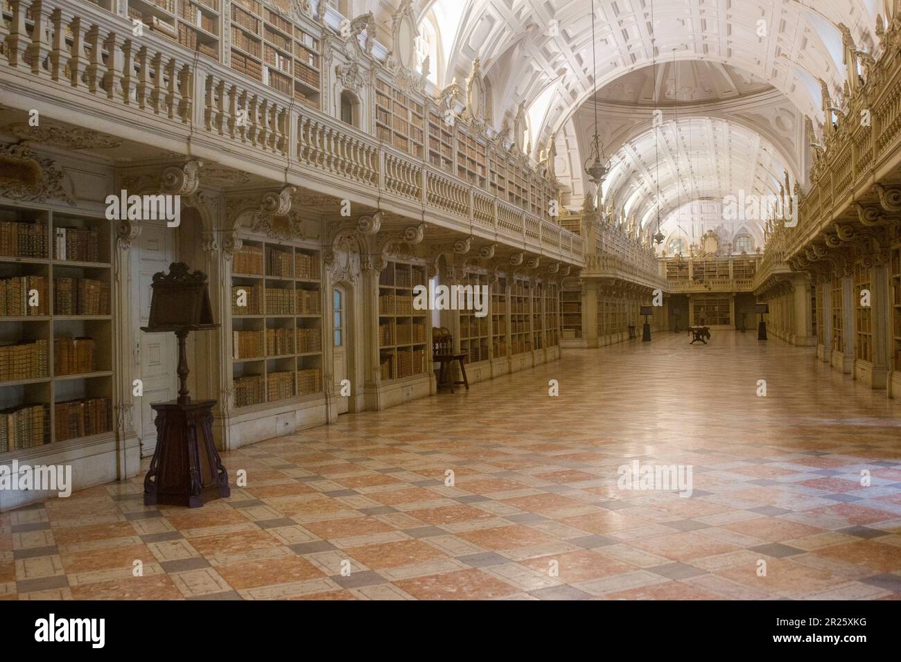 Library of the National Palace of Mafra  Biblioteca do Palácio Nacional de Mafra Portugal Stock Photo