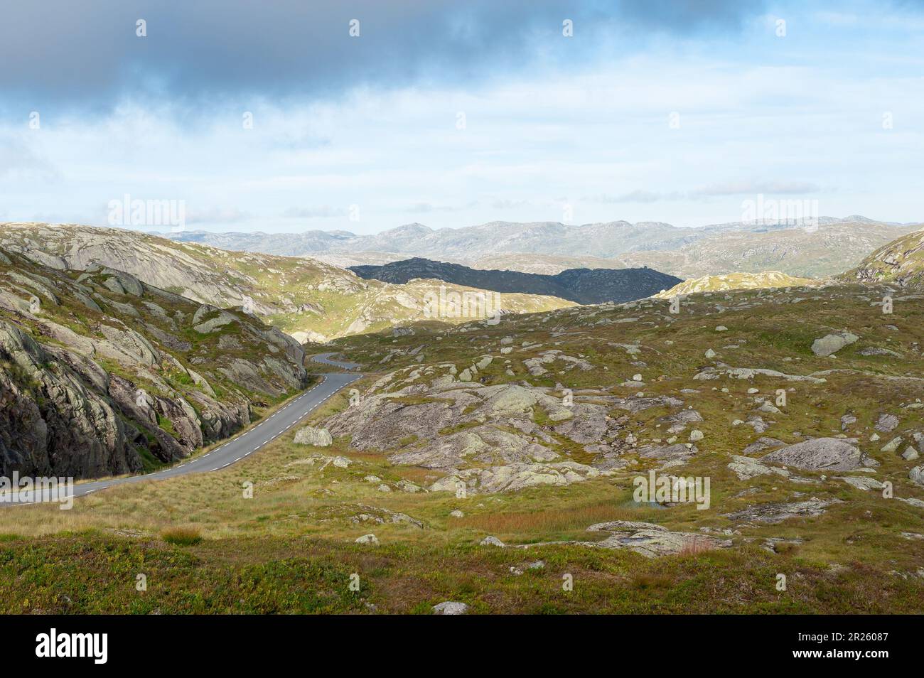 Mountain landscape in Ryfylke area in Rogaland county in southwestern Norway Stock Photo
