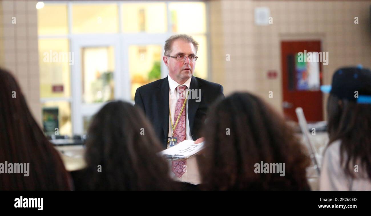 Tim Wilson, Lovonya DeJean Middle School music director, organizes