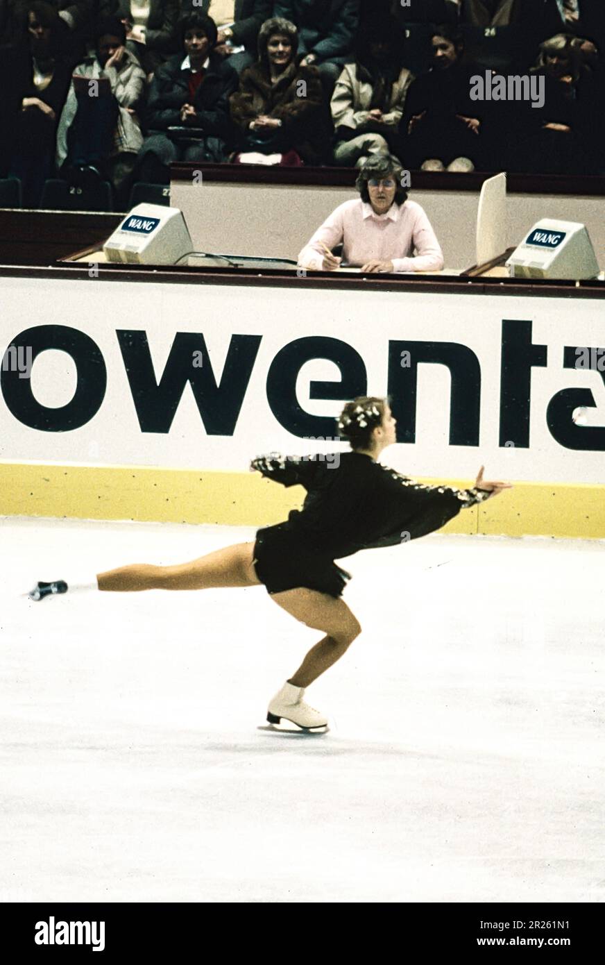 Judge watching Katerina Witt (GDR) at the 1986 World Figure Skating