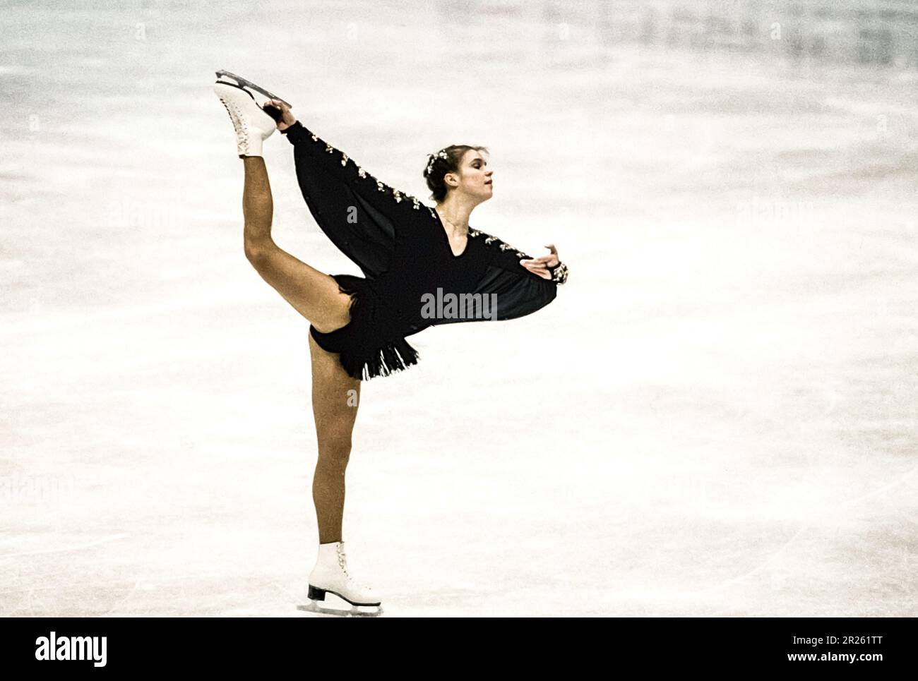 Katerina Witt (GDR) at the 1986 World Figure Skating Championships. Stock Photo