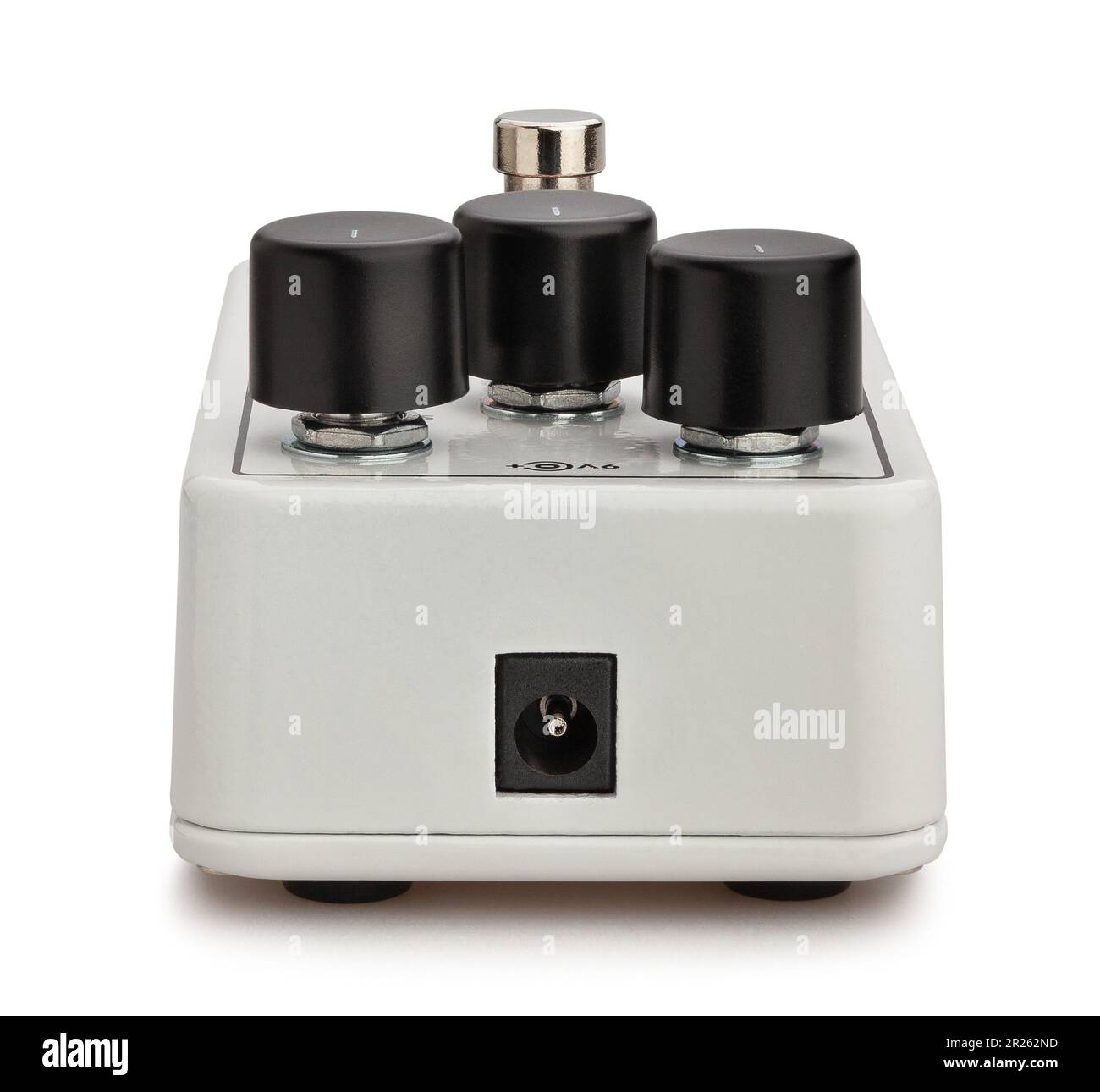 guitar fuzz pedal path isolated on white Stock Photo