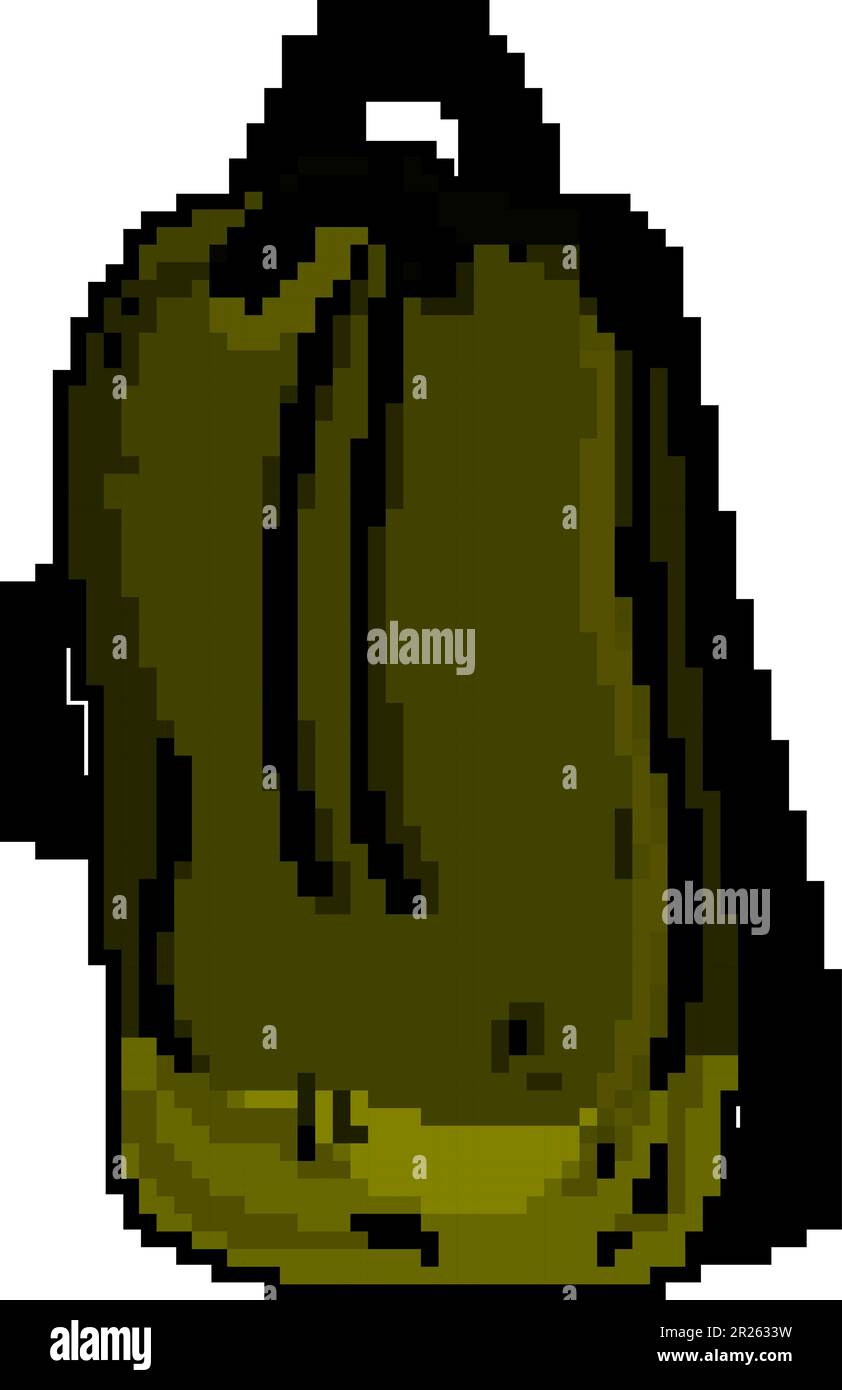 knapsack backpack camp game pixel art vector illustration Stock Vector  Image & Art - Alamy