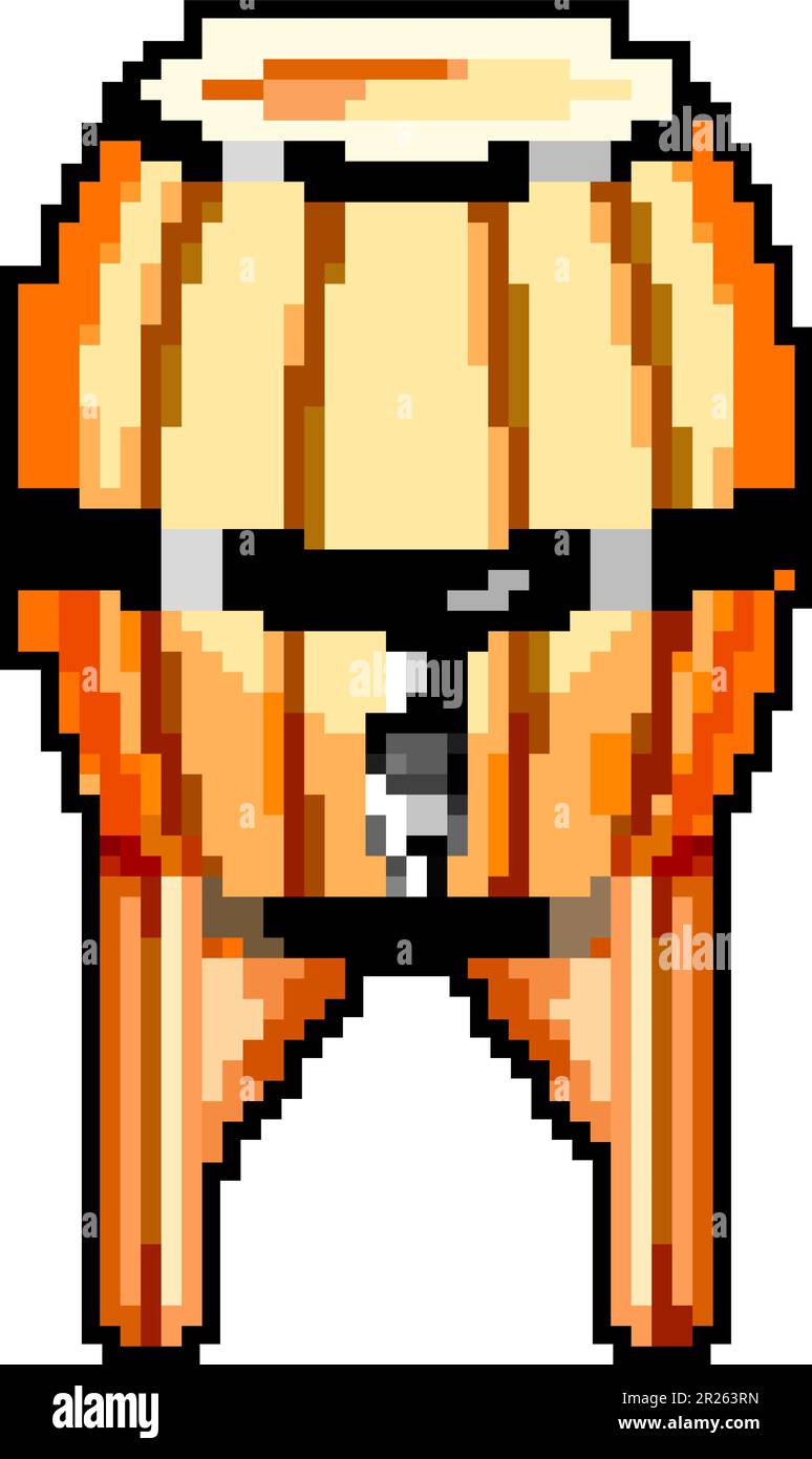 wooden barrel wine game pixel art vector illustration Stock Vector