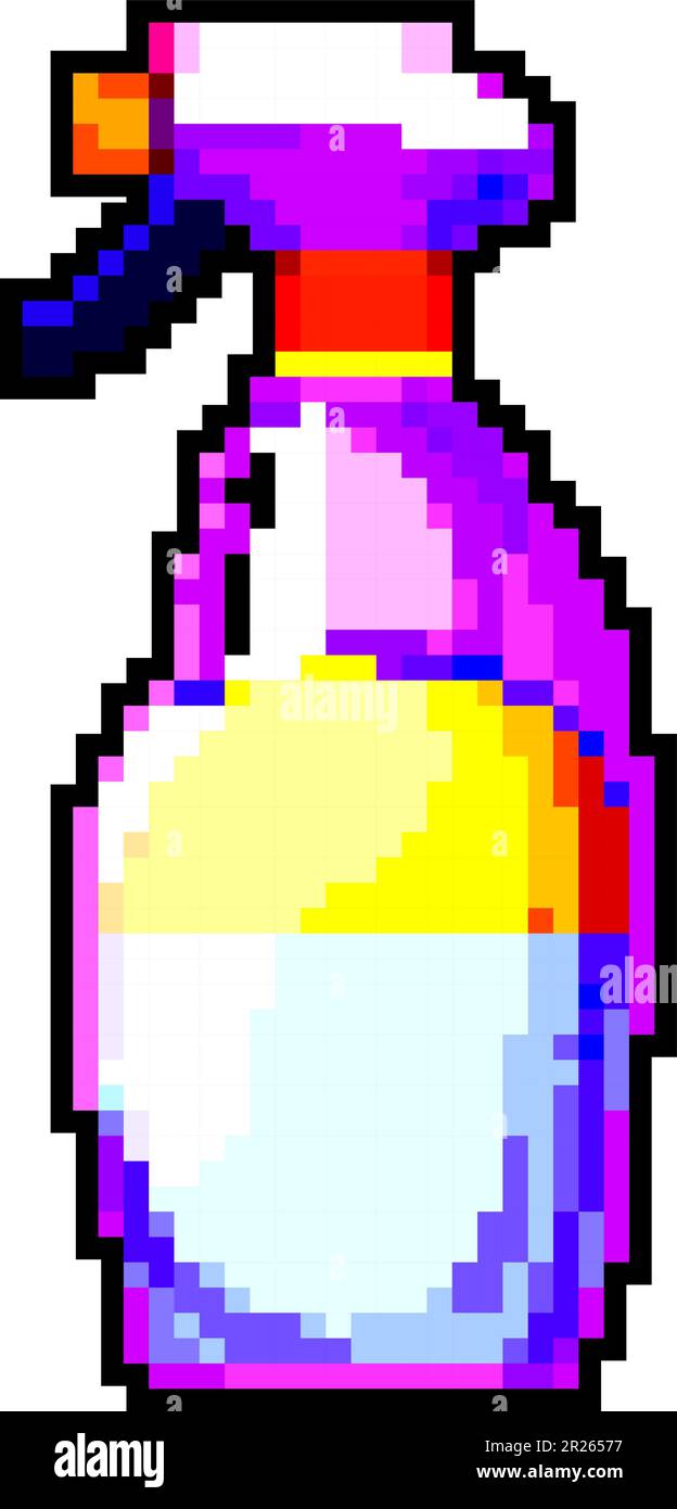 bottle bathroom cleaner game pixel art vector illustration Stock Vector