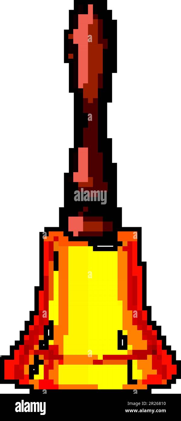 alarm bell game pixel art vector illustration Stock Vector