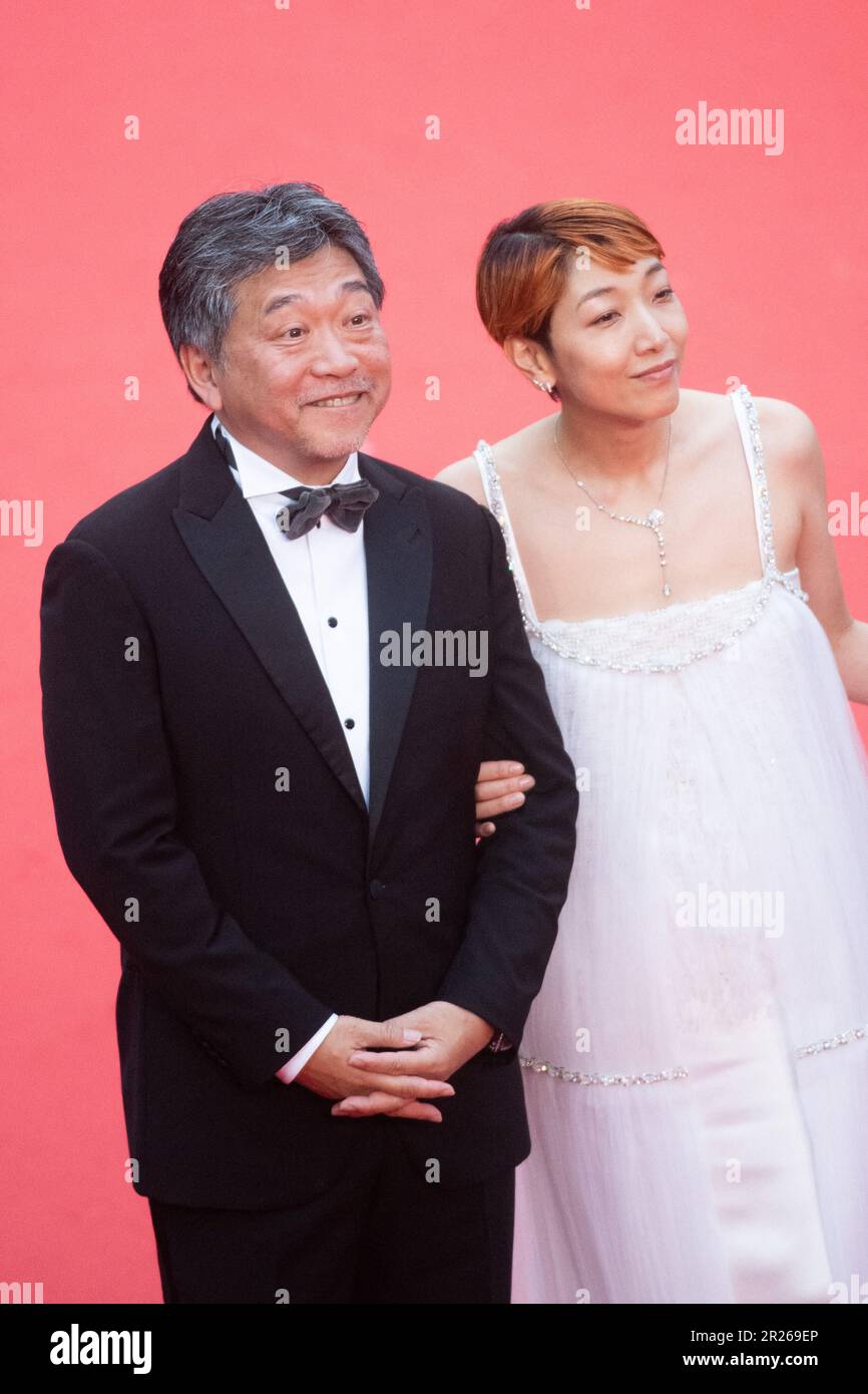 Cannes, France. 17th May, 2023. Hirokazu Koreeda and Sakura Ando attending the Monster Premiere as part of the 76th Cannes Film Festival in Cannes, France on May 17, 2023. Photo by Aurore Marechal/ABACAPRESS.COM Credit: Abaca Press/Alamy Live News Stock Photo