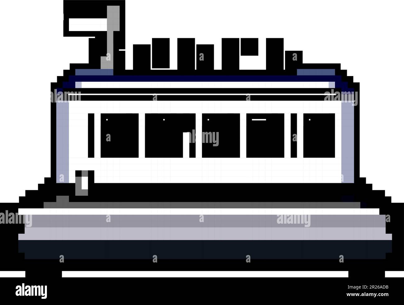 business binding machine game pixel art vector illustration Stock