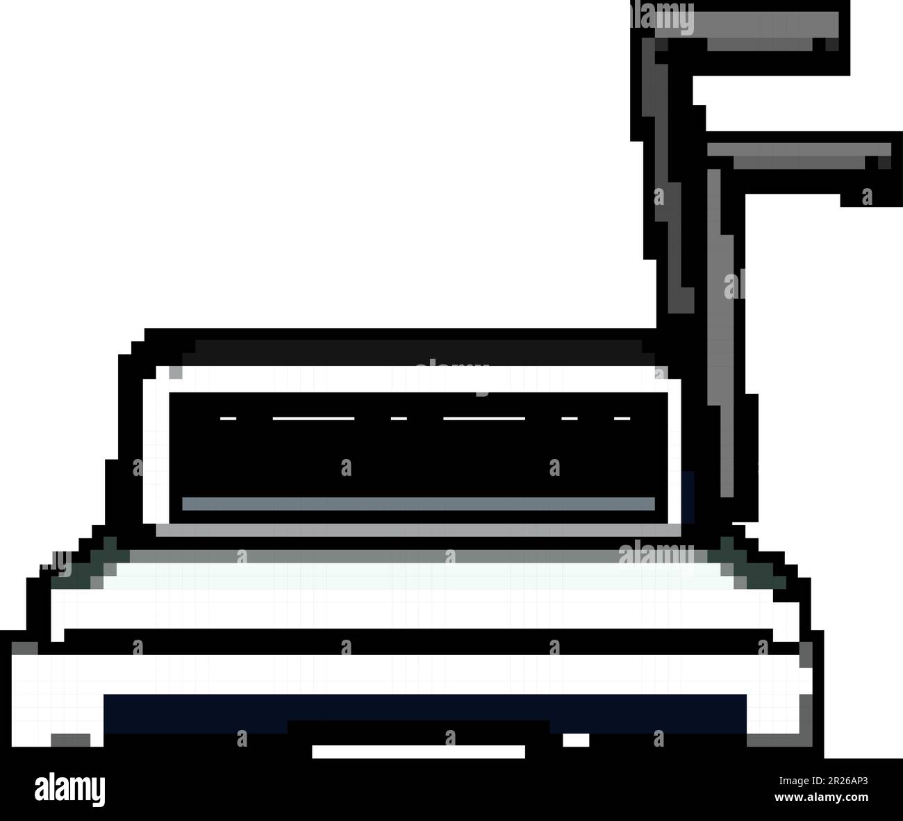 binder binding machine game pixel art vector illustration Stock Vector