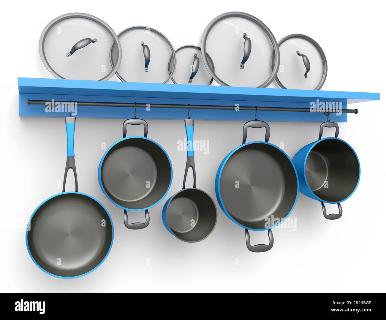 Set of stainless steel stewpot, frying pan and chrome plated aluminum