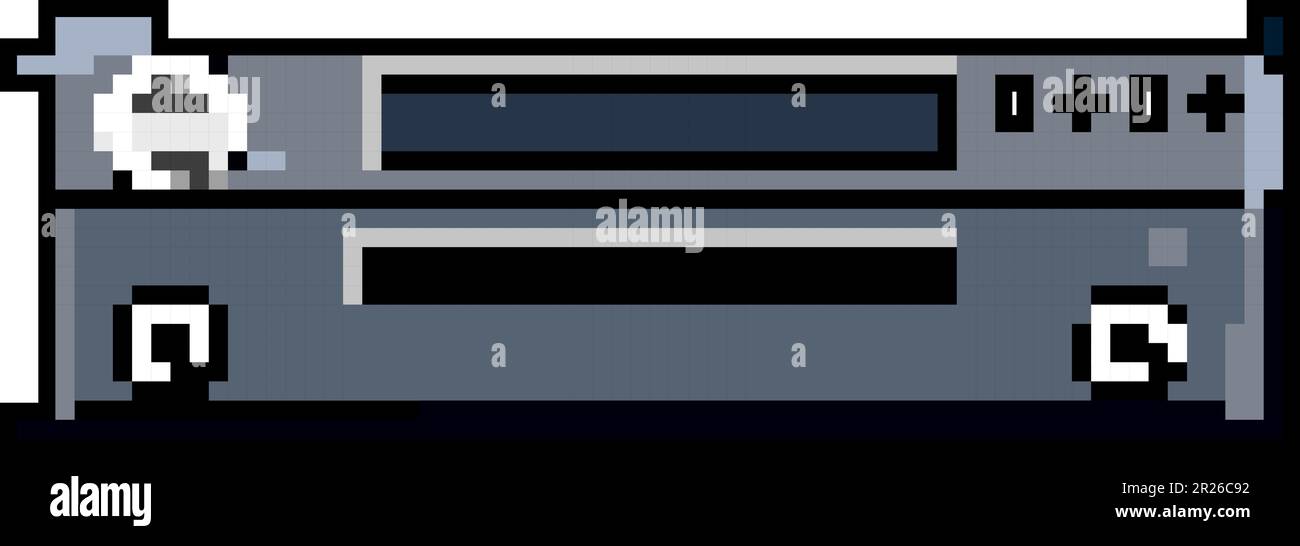 entertainment blu ray player game pixel art vector illustration Stock