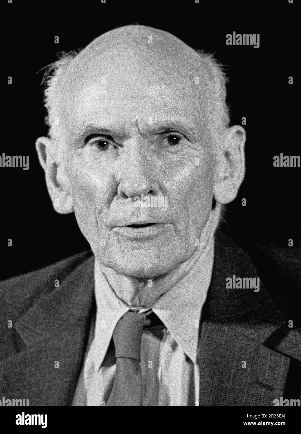 Senator Alan Cranston at a Democratic Leaders Forum in San Francisco, California, 1987 Stock Photo