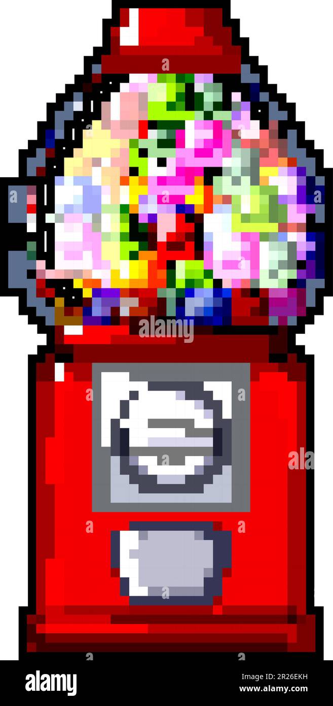 gum bubblegum machine game pixel art vector illustration Stock Vector ...