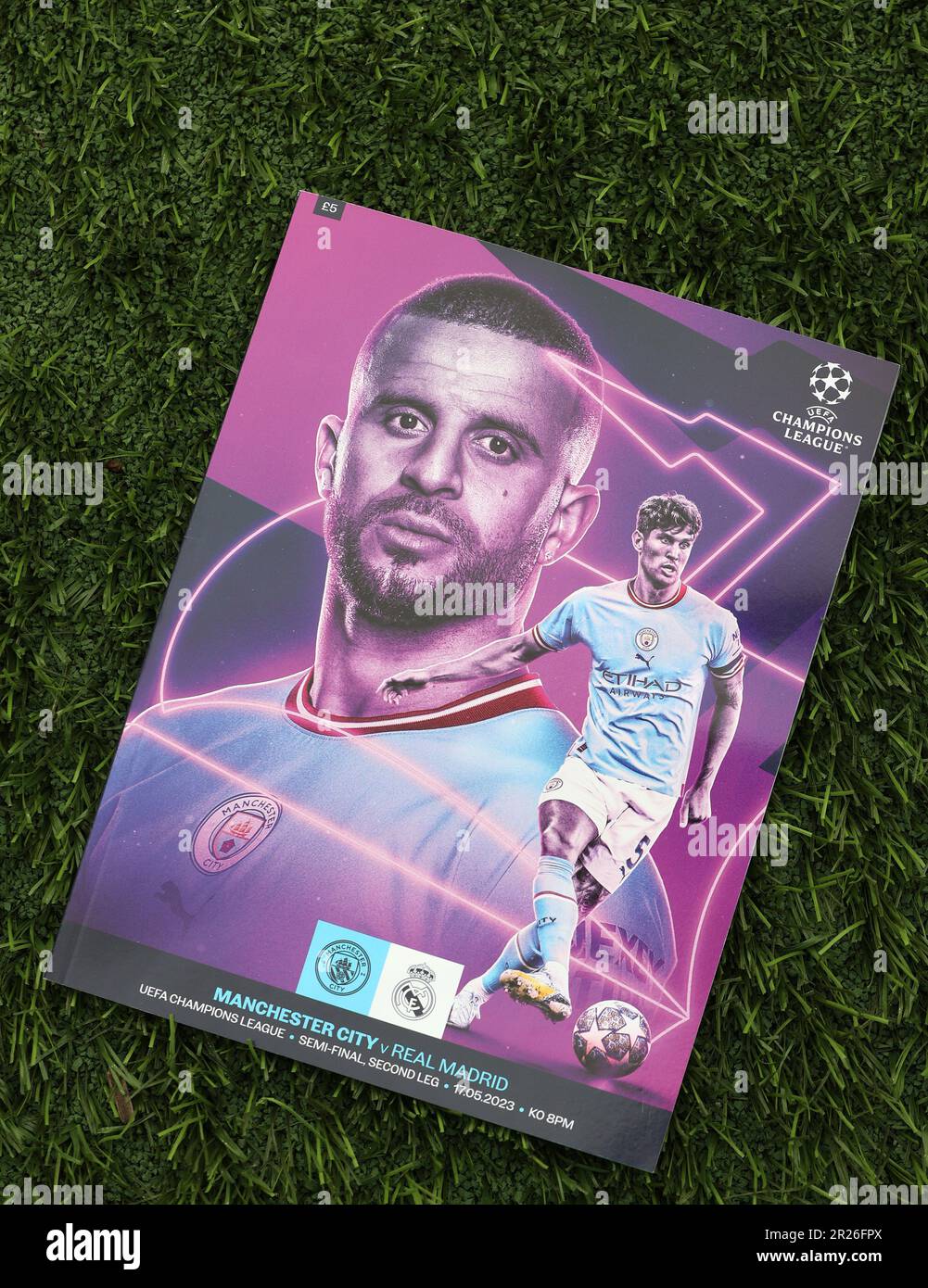 Etihad Stadium, Manchester, UK. 17th May, 2023. Champions League Football, Semi Final Second Leg, Manchester City versus Real Madrid; the match programme Credit: Action Plus Sports/Alamy Live News Stock Photo