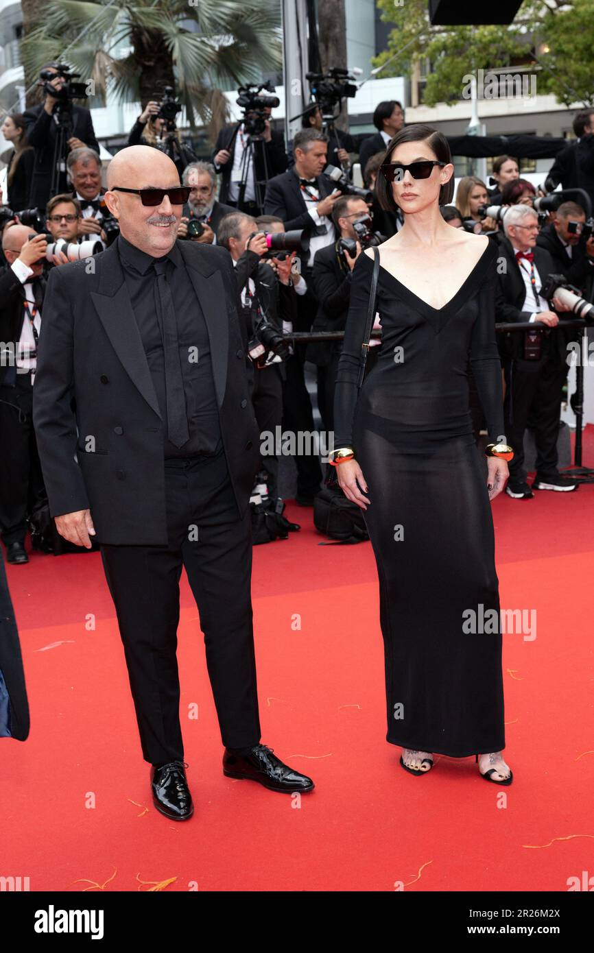 Cannes, France. 17th May, 2023. Gaspar Noe and guest attend the Monster red carpet at the 76th annual Cannes film festival at Palais des Festivals on May 17, 2023 in Cannes, France. Photo by David Niviere/ABACAPRESS.COM Credit: Abaca Press/Alamy Live News Stock Photo