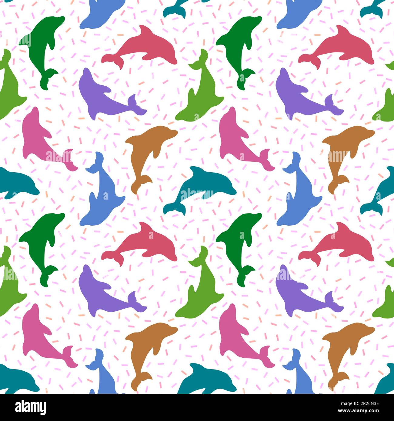Summer animals seamless dolphins pattern for wrapping paper and kids ...