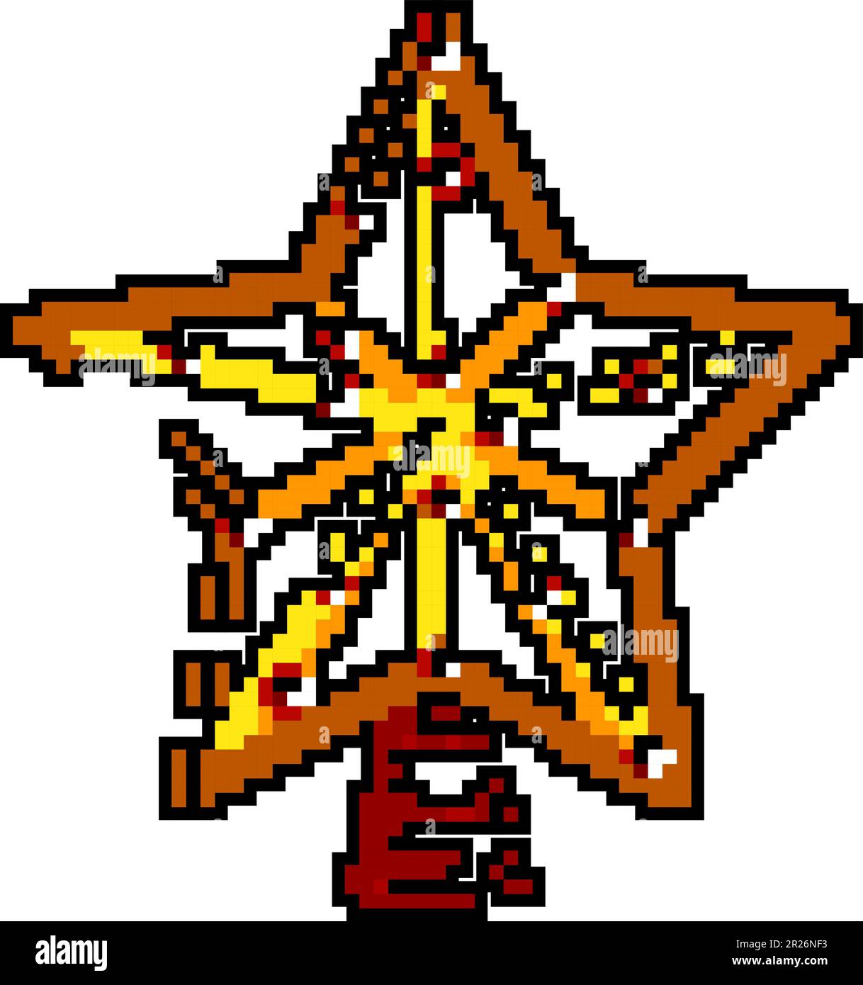 graphic christmas star game pixel art vector illustration Stock Vector ...
