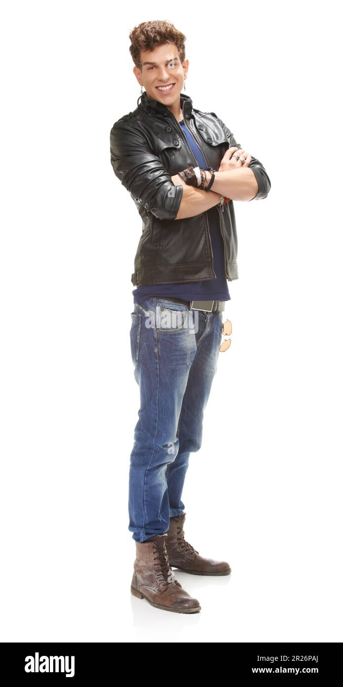 rocking it full length. A full length portrait of a happy young man ...