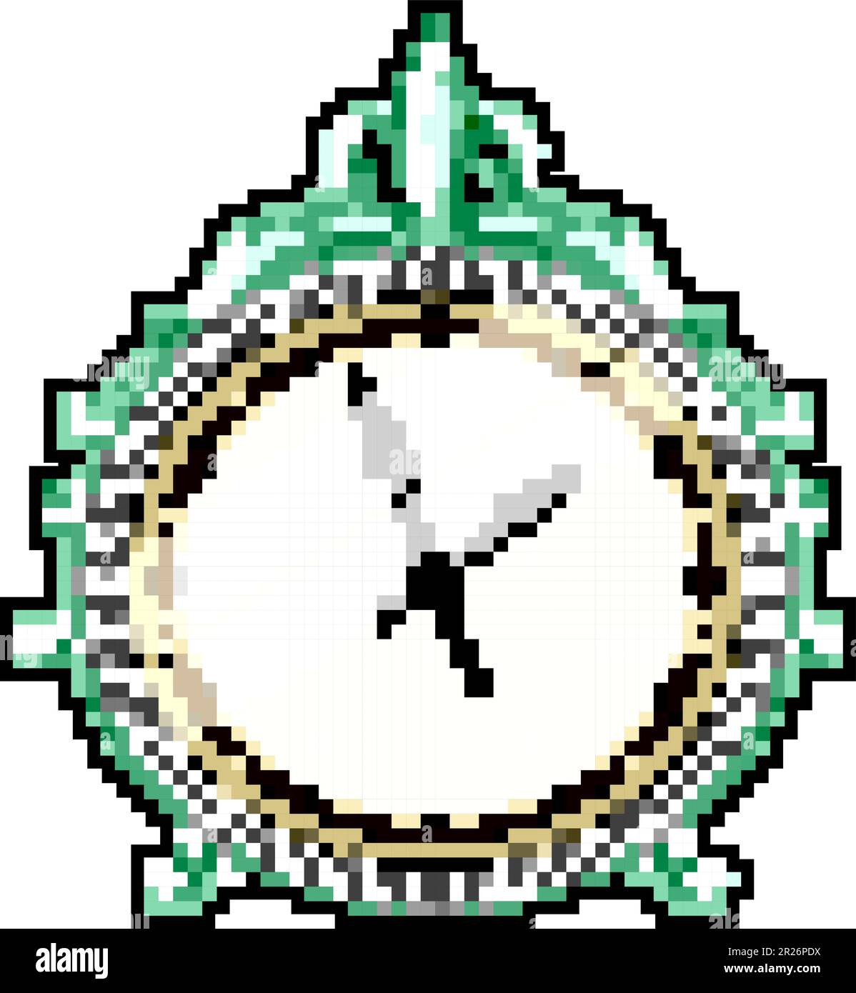 watch clock vintage game pixel art vector illustration Stock Vector