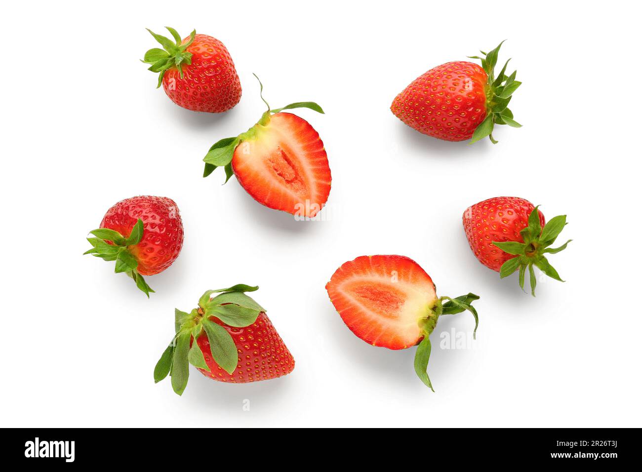 Fresh strawberries on white background Stock Photo - Alamy