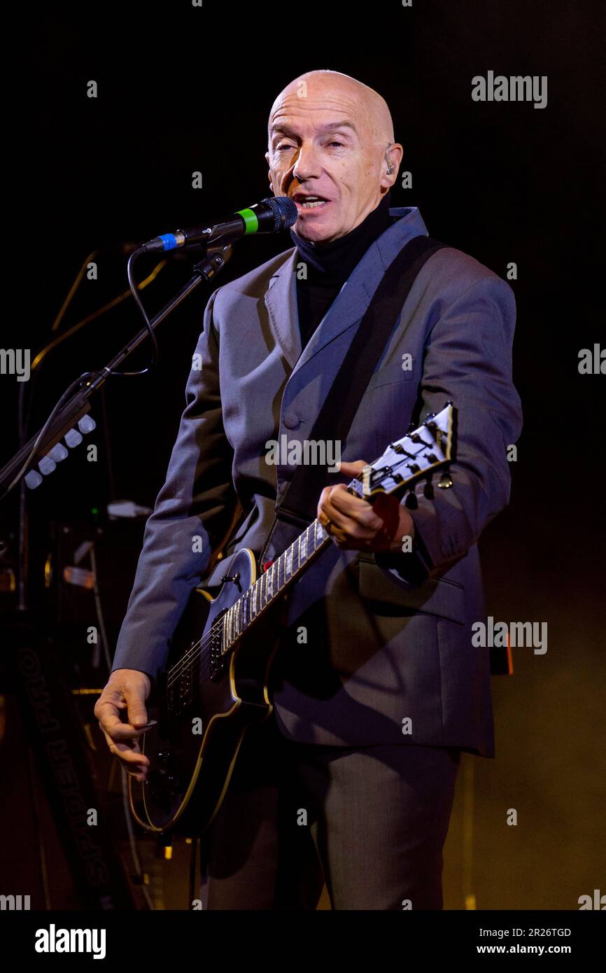 Edinburgh, UK. 17th May, 2023. Midge Ure & Band Electronica perform Live at the Edinburgh Usher Hall on Wednesday 17th May 2023 with the ‘Voice & Visions' tour, celebrating 40 years since the release of Ultravox's Rage In Eden and Quartet albums. Credit: Alan Rennie/Alamy Live News Stock Photo