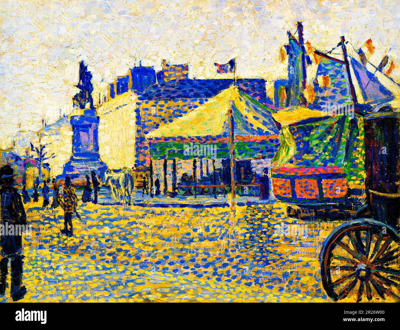Place de Clichy painting in high resolution by Paul Signac. Original