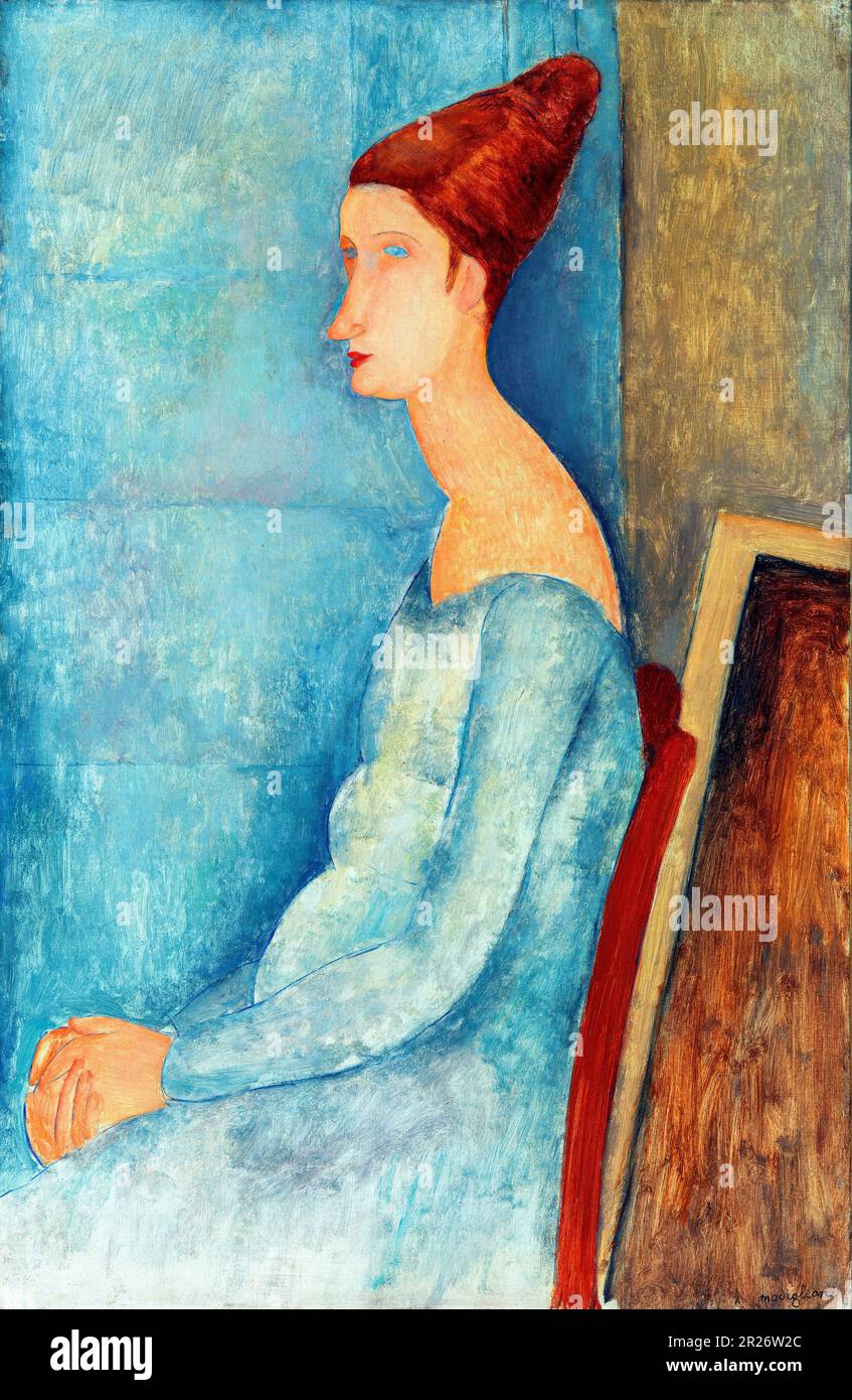 Portrait of Jeanne Hebuterne (Portrait de Jeanne Hebuterne) by Amedeo Modigliani  More:   Original public domain image from Barnes Foundation Stock Photo