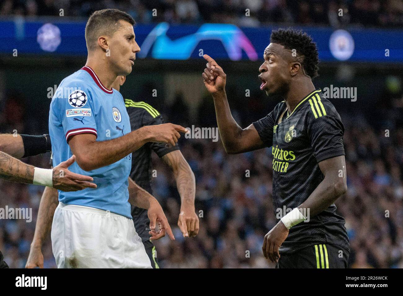 Manchester, England. 17/05/2023, Vini Jr Of Real Madrid And Rodri Of ...