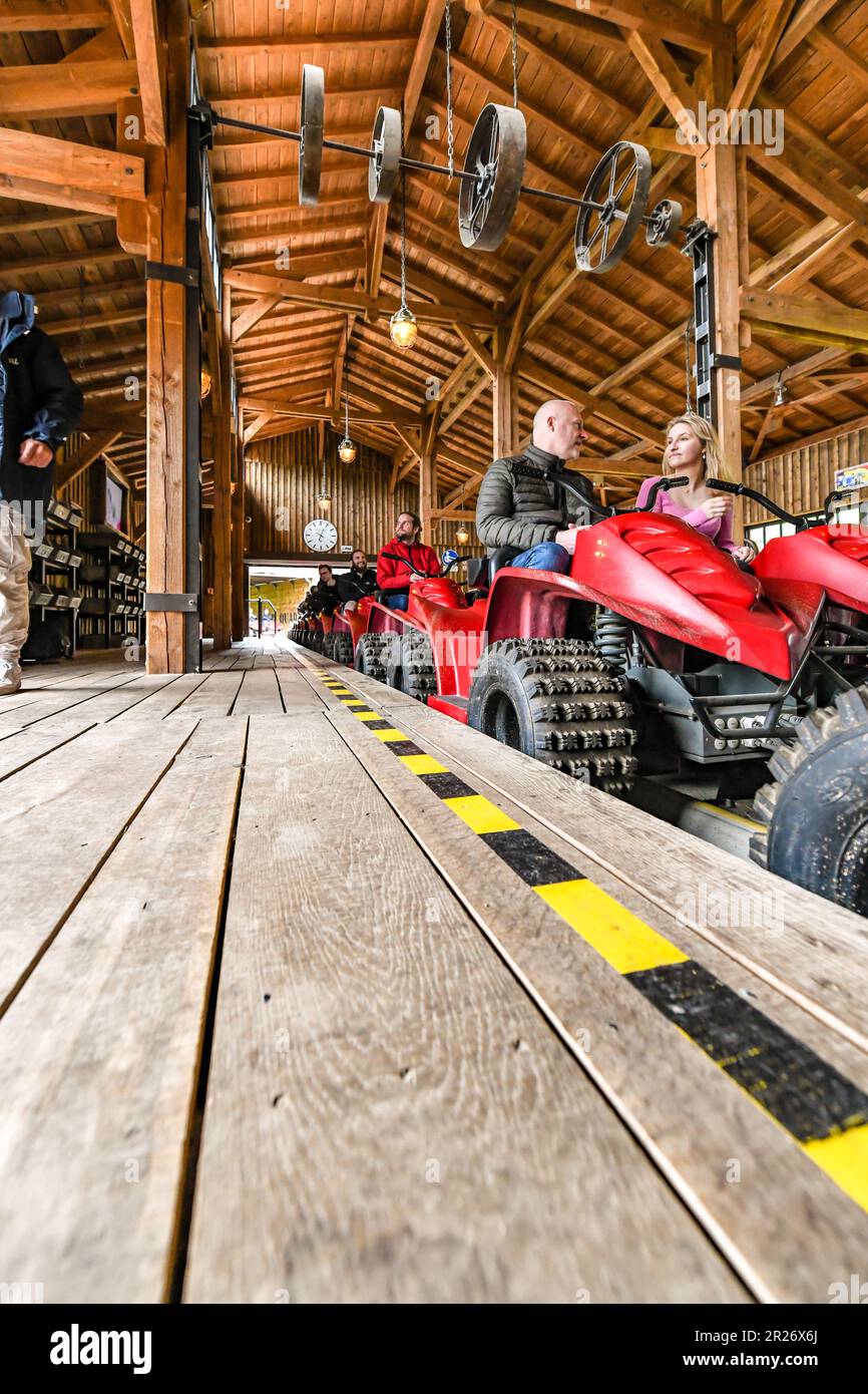 Yukon Quad roller coaster at Le Pal, France Stock Photo Alamy