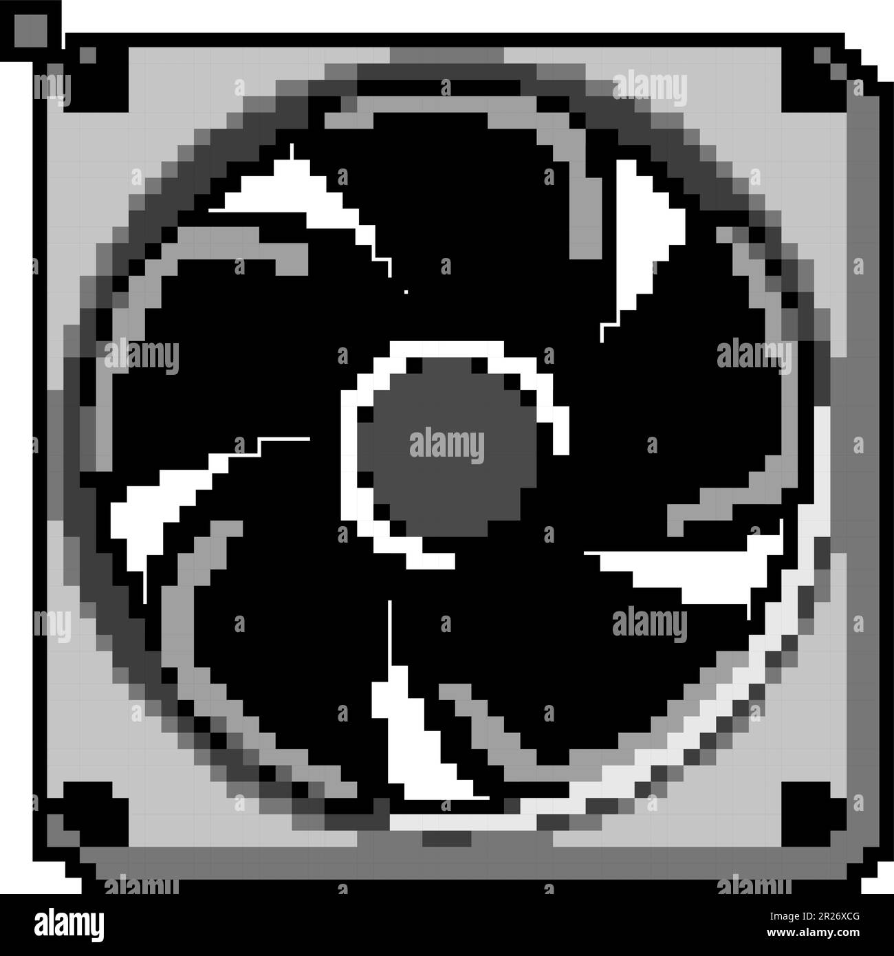 technology cooling fan pc game pixel art vector illustration Stock