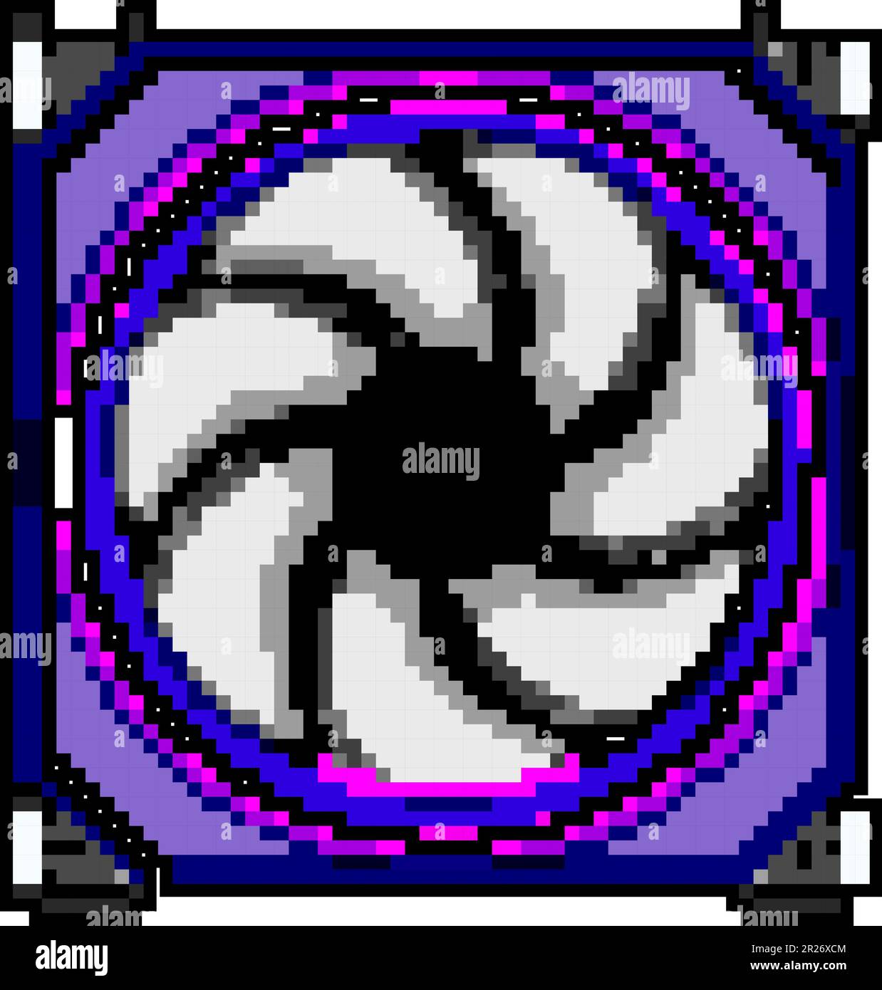 cooler cooling fan pc game pixel art vector illustration Stock Vector
