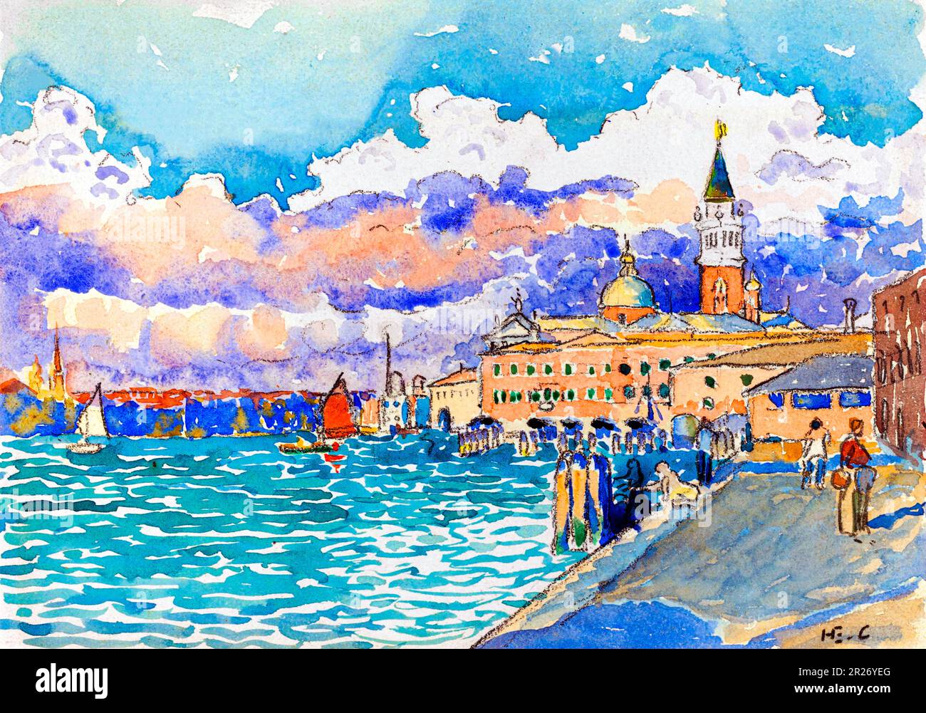 Venice painting in high resolution by HenriEdmond Cross. Original from The National Gallery of