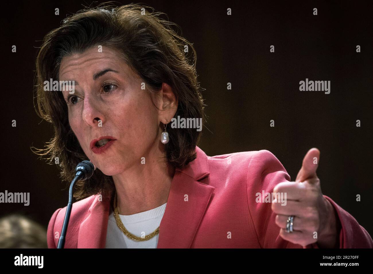 Arlington, United States Of America. 16th May, 2023. Arlington, United States of America. 16 May, 2023. U.S. Commerce Secretary Gina Raimondo testifies at the Senate Appropriations Committee hearings discussing the U.S.- China Relationship as it effects the Fiscal Year 24 Budget on Capitol Hill, May 16, 2023 in Washington, DC Credit: Chad McNeeley/DOD/Alamy Live News Stock Photo