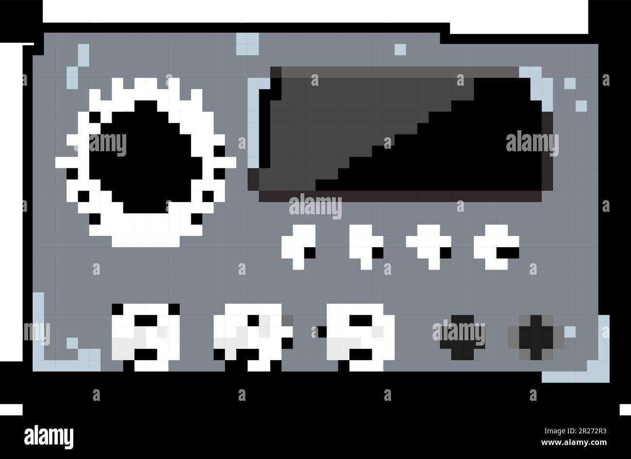 sound digital amplifier game pixel art vector illustration Stock Vector