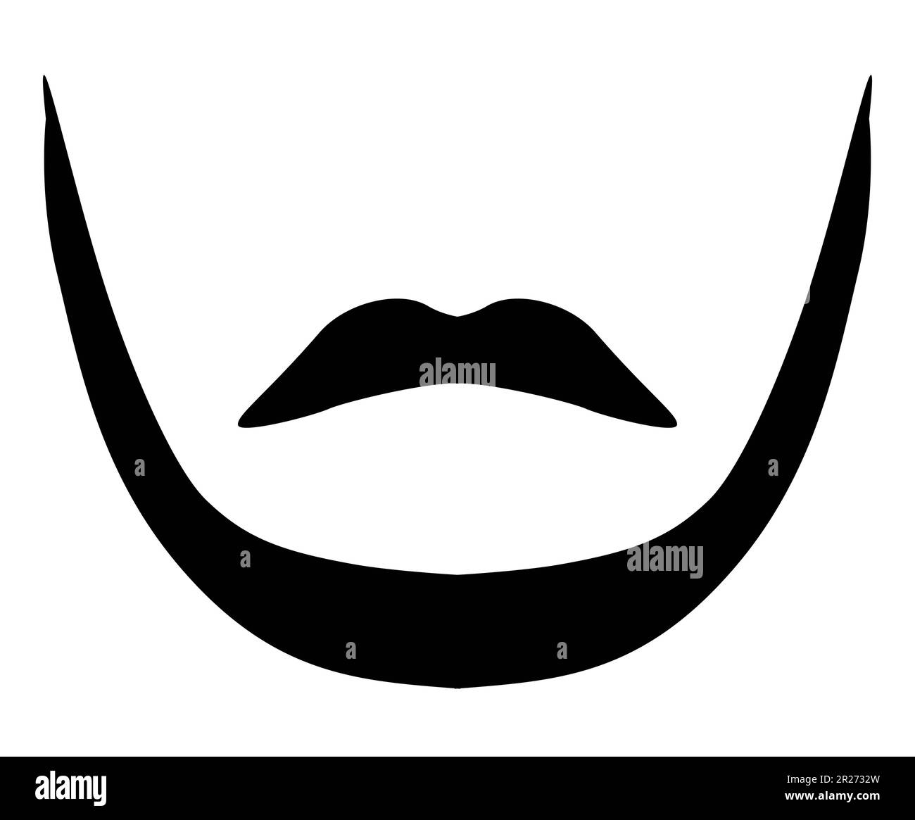 Natural Moustache and Chin Curtain Beard style men illustration Facial
