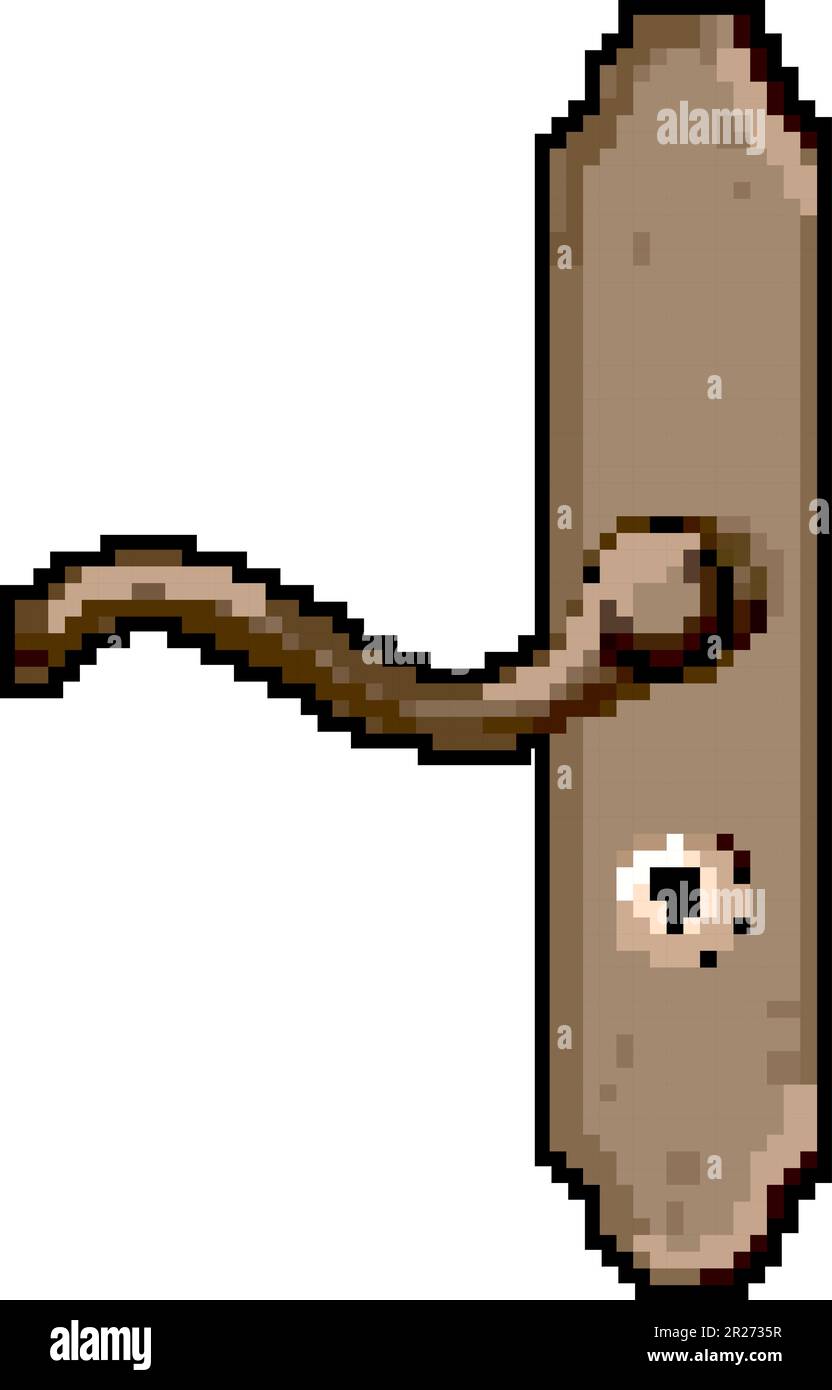 house door handle game pixel art vector illustration Stock Vector
